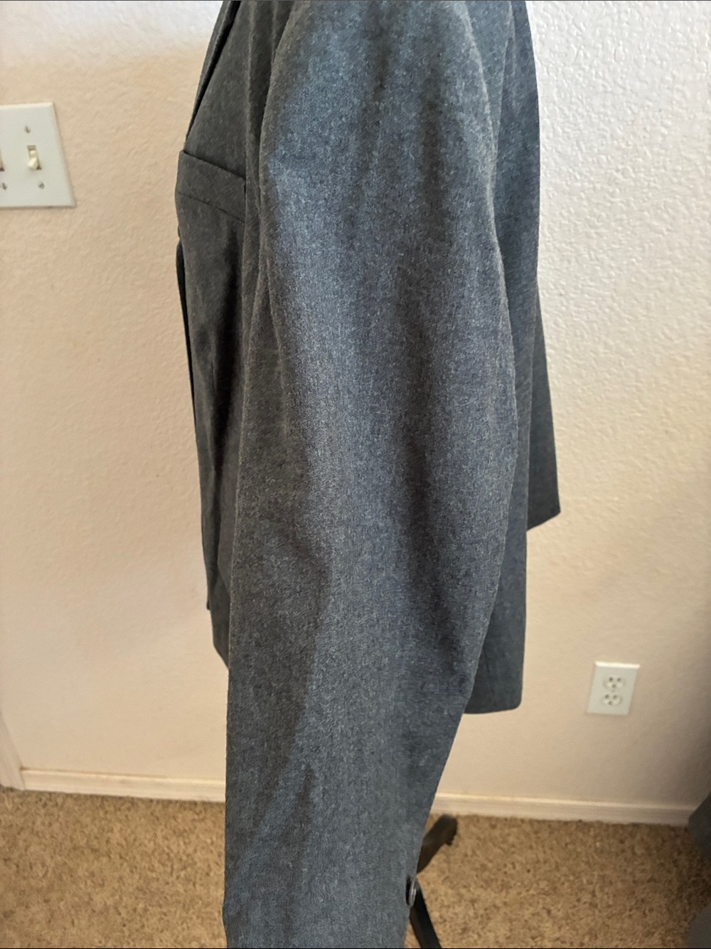 Talbots Gray Wool-Blend Three-Button Jacket - Picture 4 of 7